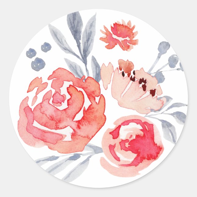 Pegatina floral acuarela (Anverso)