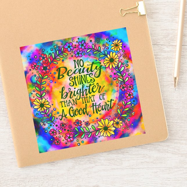 Pegatina Floral Alegre Una Buena Bonito Colorida (Cuaderno)