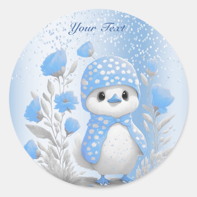 Pegatina floral azul Duck (Anverso)