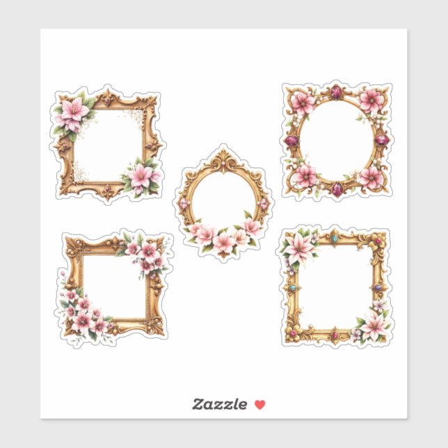 Pegatina Floral Baroque Frame Cutout Sheet of Stickers (Hoja)