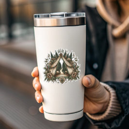 Pegatina Floral Camping Tent Sticker | Die-Cut Sticker