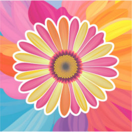 Pegatina Floral Colorosa Gerbera Daisy