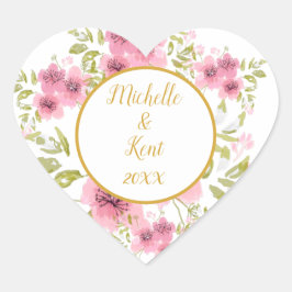 Pegatina floral de anémona rosa acuarela