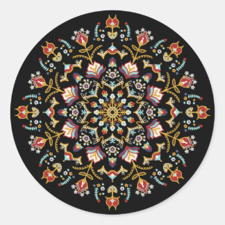Pegatina Floral de Arte Popular