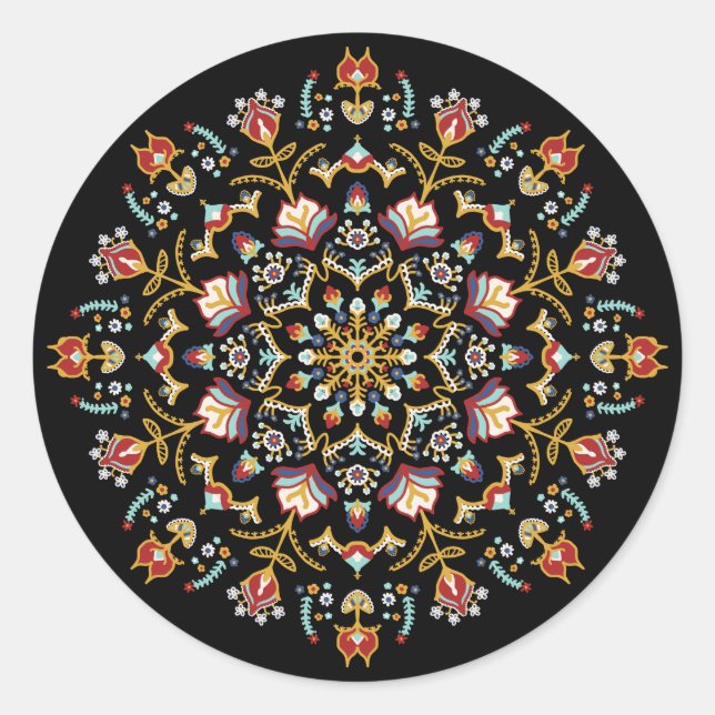 Pegatina Floral de Arte Popular (Anverso)