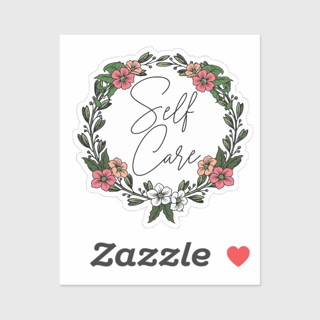 Pegatina Floral de autocuidado (Hoja)