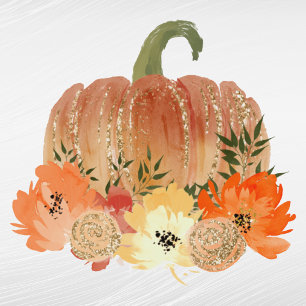 Pegatina Floral de calabazas de Naranja de otoño