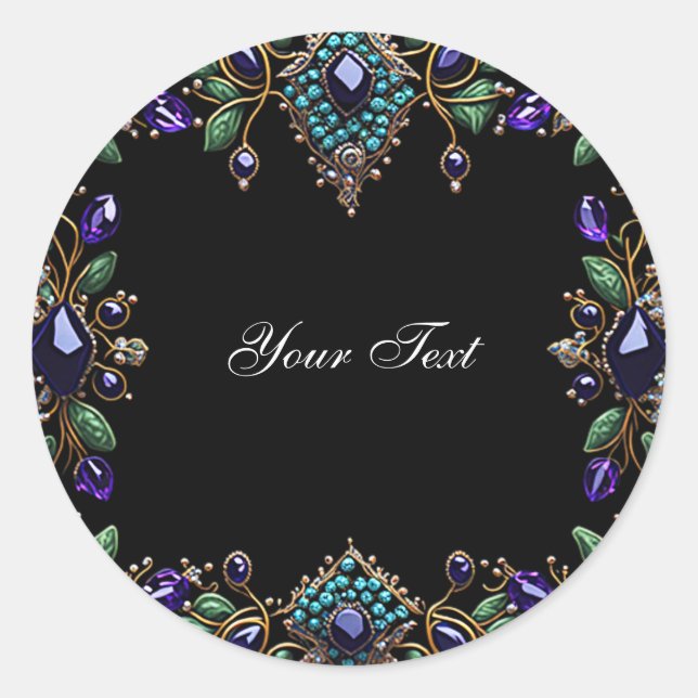 Pegatina Floral de Gemstone (Anverso)