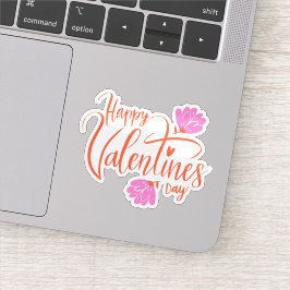 Pegatina floral de Happy Valentines