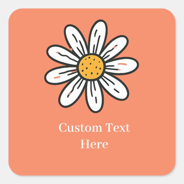 Pegatina floral de margarita caprichoso mínimo (Anverso)