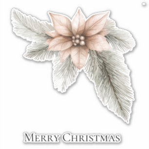 Pegatina Floral de Navidades rosados de Boho Rubor