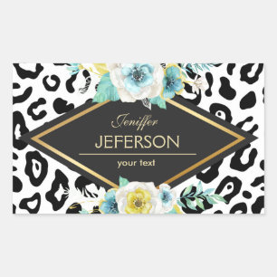 Pegatina floral del nombre comercial del modelo de