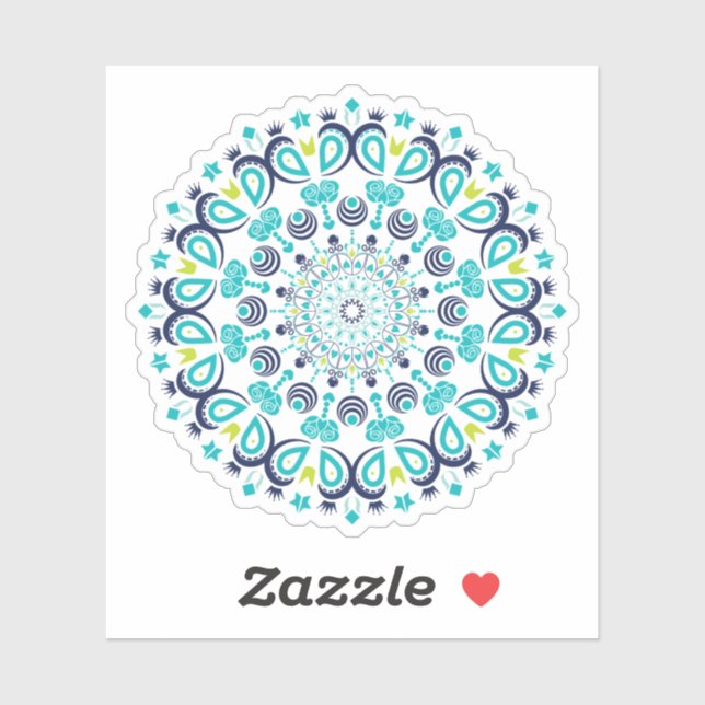 Pegatina Floral Flor Bonito Mandala (Hoja)