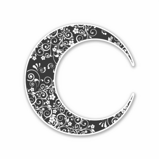 Pegatina floral floral floral crescent (Anverso)