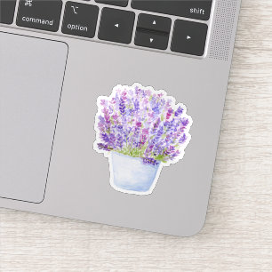Pegatina Floral Lavanda Acuarela Suelta Pintada a Mano