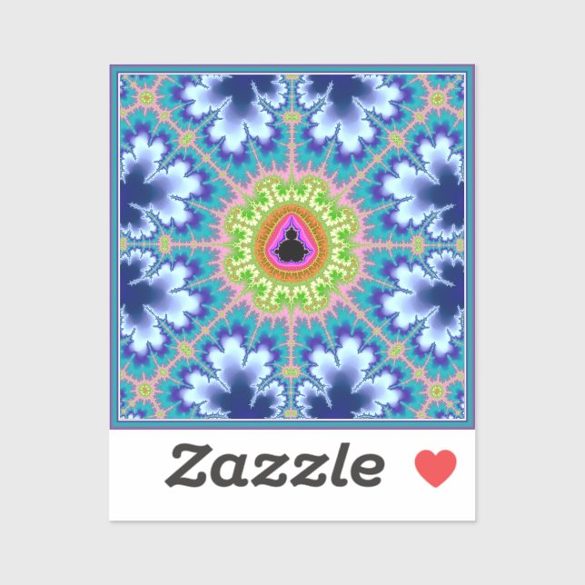 Pegatina Floral Mandelbrot Fractal (Hoja)