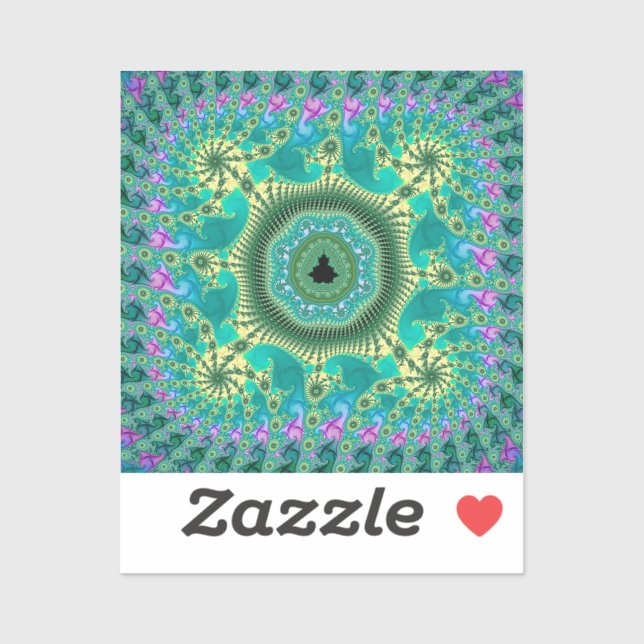 Pegatina Floral Mandelbrot Fractal (Hoja)