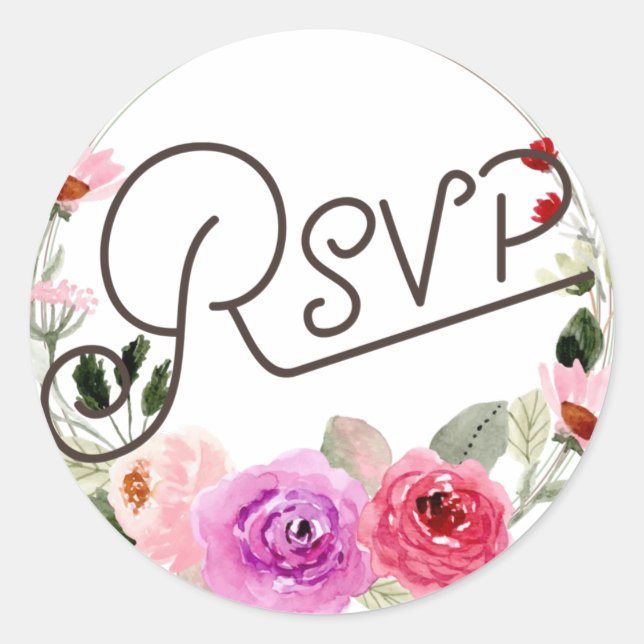 Pegatina floral RSVP (Anverso)