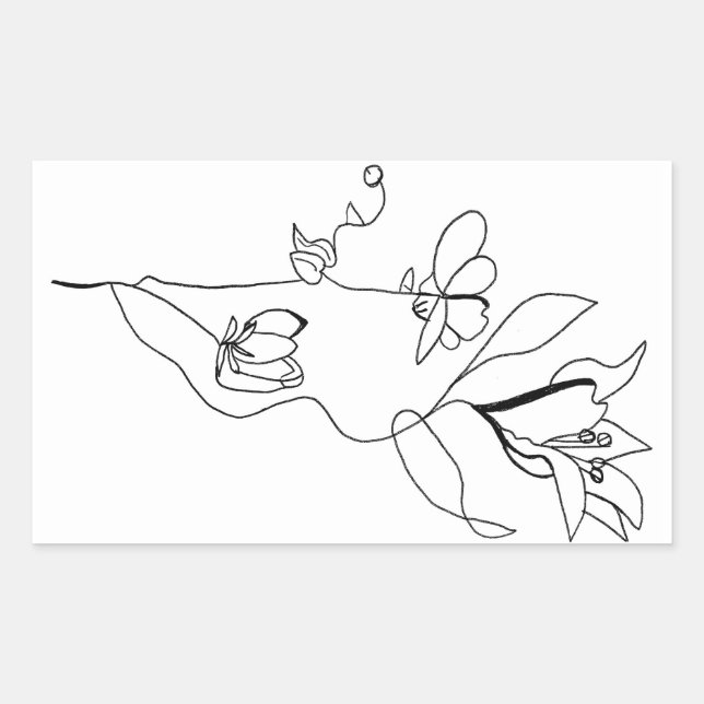 Pegatina floral simple (Anverso)