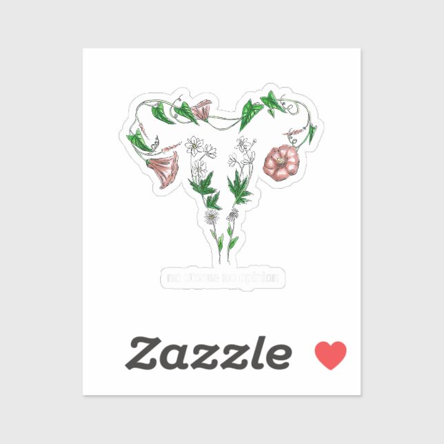 Pegatina Floral sin útero sin opinión sobre los derechos de (Hoja)