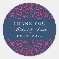 Pegatina Floral Swirl Floral Navy Blue Classic Vic