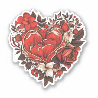 Pegatina Floral Valentine