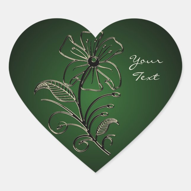 Pegatina floral verde (Anverso)