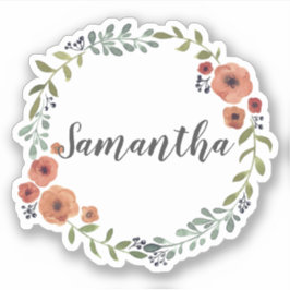 Pegatina Floral Wreath personalizada