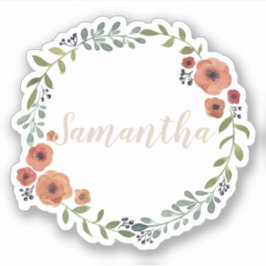 Pegatina Floral Wreath personalizada