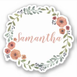 Pegatina Floral Wreath personalizada