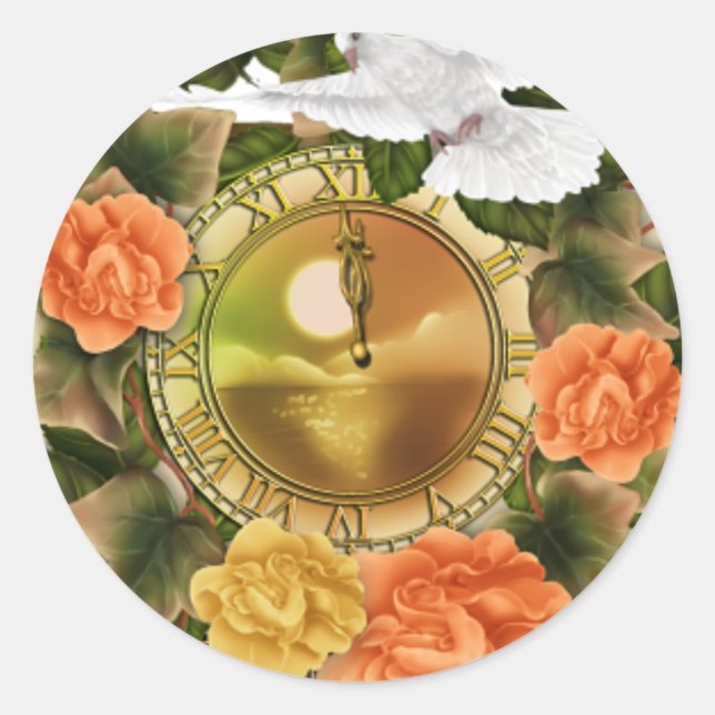 Pegatina Floral y Dove Watch (Anverso)