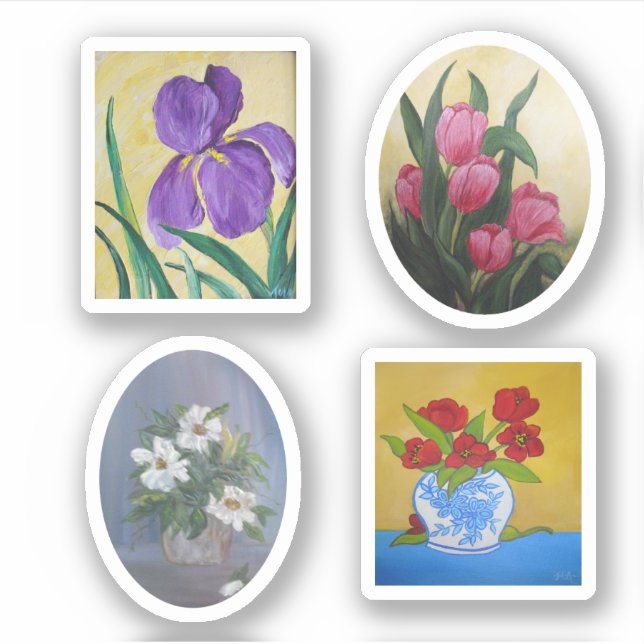 Pegatina Florales pintados (Anverso)