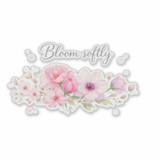 Pegatina Florece Suavemente – Floral Acuarela Pastel