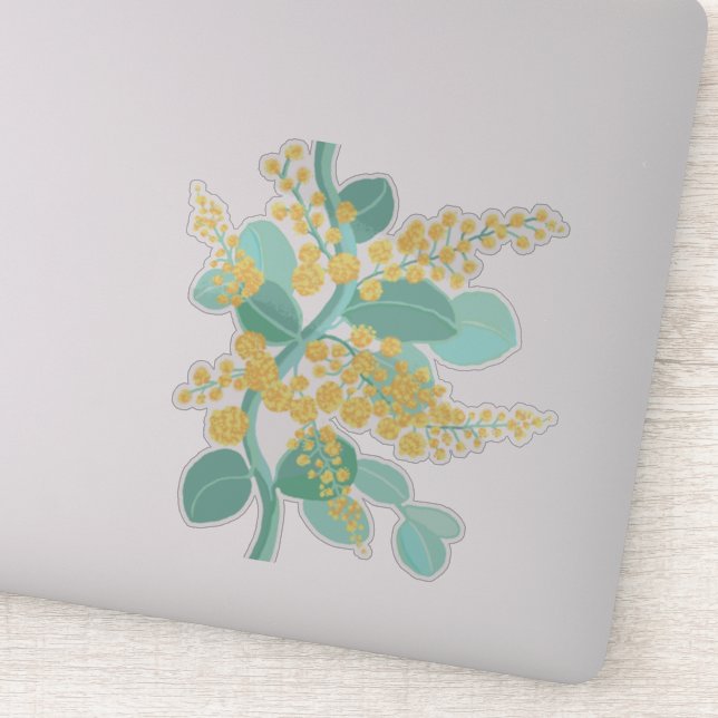 Pegatina Florecimiento del ganado dorado australiano (Detalle)