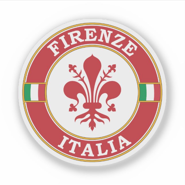 Pegatina Florence Italy Circle Emblem (Anverso)
