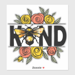 Pegatina Flores amarillas Naranjas de Abeja fina