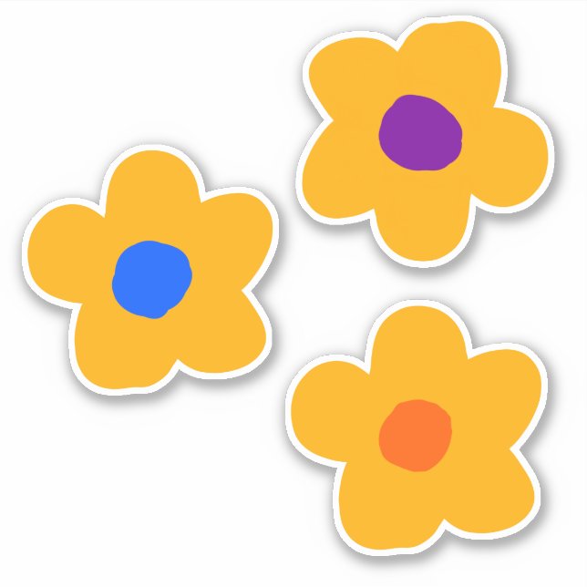 Pegatina Flores amarillas otoñales (Anverso)