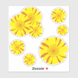 Pegatina Flores amarillas y naranjas