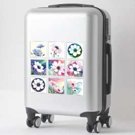 Pegatina Flores anemónicas de color de agua