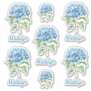 Pegatina Flores azules del Hydrangea con su vinilo conocido