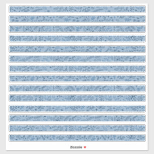 Pegatina Flores Boho Flores Clásicas Tiras Delgadas Azules