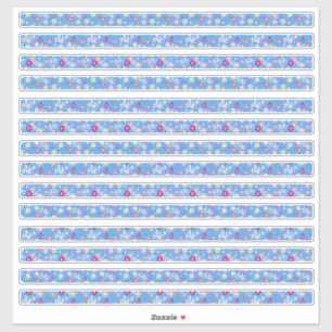 Pegatina Flores Bordes Flores y Bicicletas