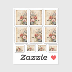 Pegatina Flores Collage vintage 1