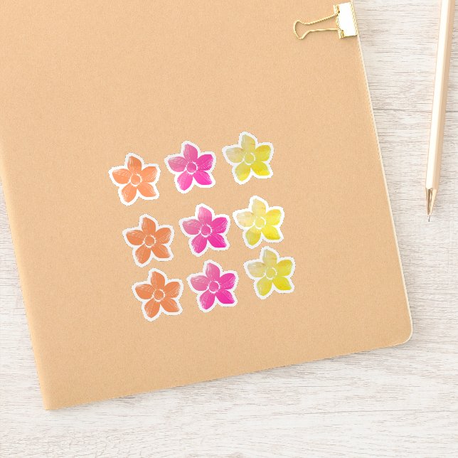 Pegatina Flores cortas (Cuaderno)