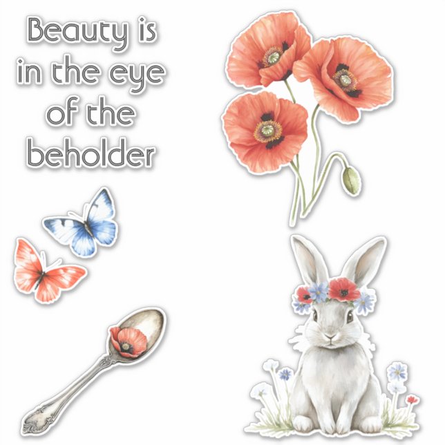 Pegatina Flores de amapola rojas (Anverso)