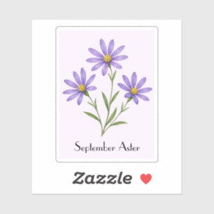 Pegatina Flores de Aster de Septiembre Sticker