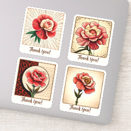 Pegatina Flores de clavel Groovy Retro Personalizadas