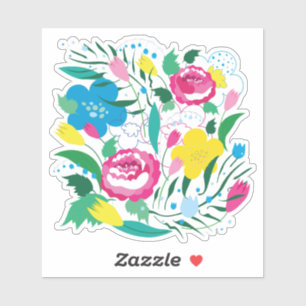 Pegatina Flores de colores.