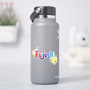 Pegatina Flores de eslóganes coloridas de Fujoshi