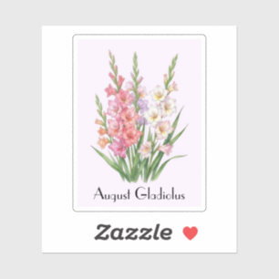 Pegatina Flores de Gladiolo de Agosto Sticker